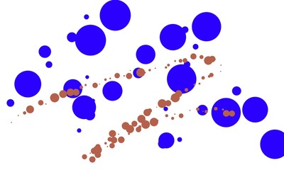 Gouache dots on a white background. Two-color divorces.