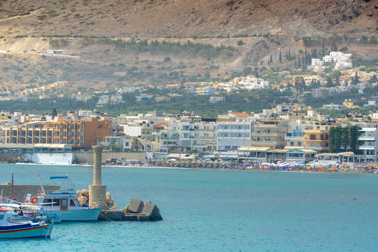 View at Harbor of Hersonissos,Crete, Greece