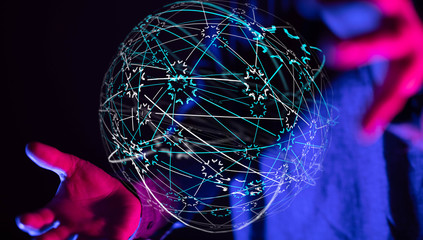 Global network concept. 3D rendering