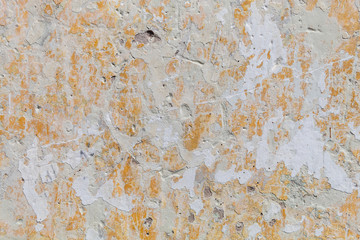 Old Weathered Damaged Orange White Concrete Wall Texture