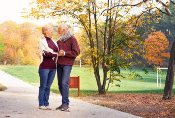 Happy active senior couple in in their daily routine