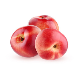 Nectarines isolated on white background.
