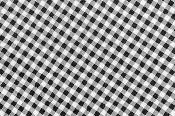 Classic black and white plaid fabric or tablecloth background