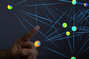 Abstract technology geometric and data