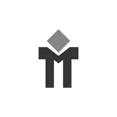 Letter M with square logo design vector