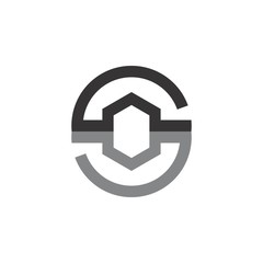 Letter S with Hexagon logo design vector