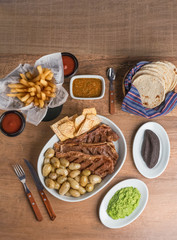 a fine selection of varied dishes to eat meat steak