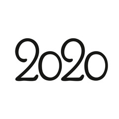 2020 text. Vector Christmas typography