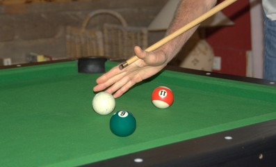 main ,détail ,jouer au billard
