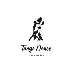 tango dancing  silhouette logo