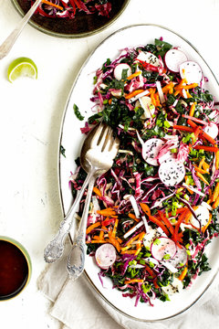 Toasted Sesame Radicchio Kale Salad