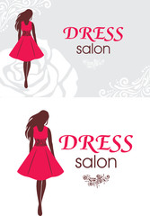 Fototapeta na wymiar Logo and business card for dress salon