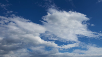 Blue sky with expressive clouds