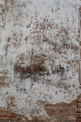 Old Weathered White Painted Concrete Wall Texture