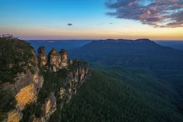 Photo sur Plexiglas Trois sœurs sunset at three sisters lookout, blue mountains, australia 47
