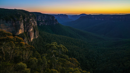 blue hour at govetts leap lookout, blue mountains, australia 28