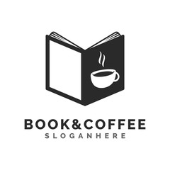 coffee  cup and book logo template