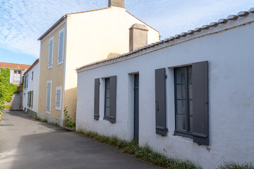typical alley in the center of Noirmoutier island in vendée France
