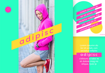 Colorful Neon Social Post Layout Set