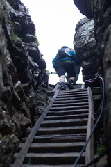 Leiter zum Berggipfel