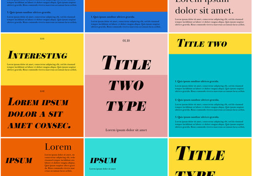 Typographic Social Post Layout Set with Bold Colors