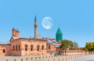 Fototapeta na wymiar Topkapi Palace with full moon - Istanbul, Turkey 