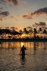 Lagoon Fisherman at Sunset