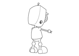 Cute Robot Silhouette