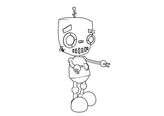 Cute Robot Silhouette