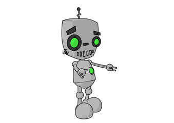 Cute Robot with Colors and Shadows