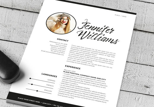 Resume Layout with Black Double Border