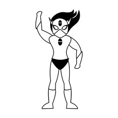 super hero comic retro cartoon in black and white