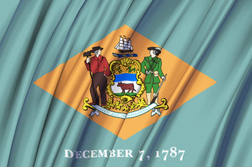 Delaware waving flag illustration.