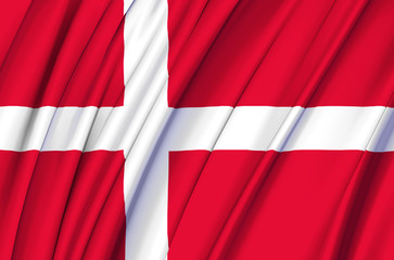 Denmark waving flag illustration.