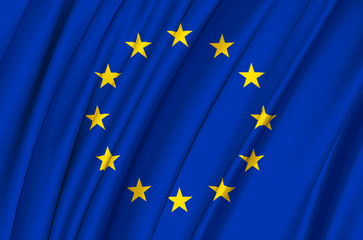 European Union waving flag illustration.