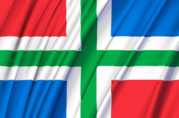 Obraz premium Groningen waving flag illustration.