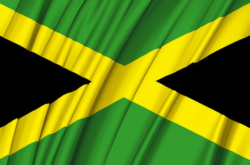 Jamaica waving flag illustration.