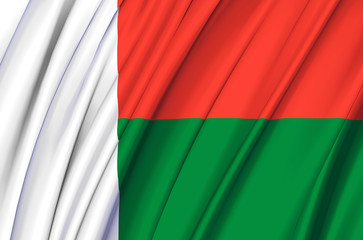 Madagascar waving flag illustration.