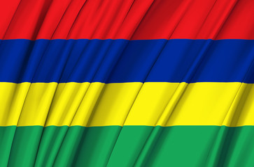 Mauritius waving flag illustration.