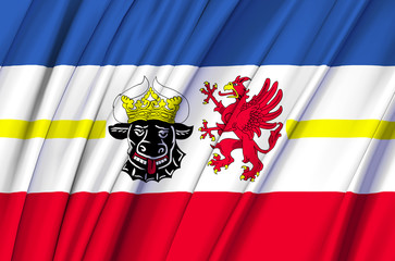 Mecklenburg-Western Pomerania waving flag illustration.
