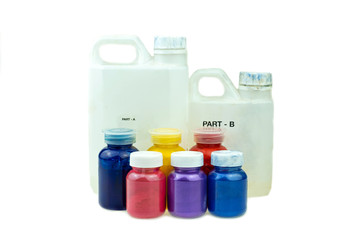 Mixing color epoxy resin in plastic cup