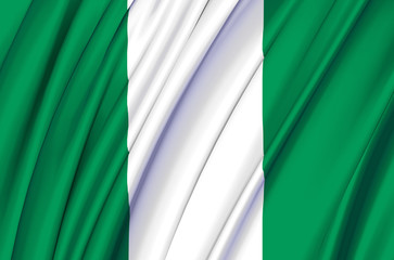 Obraz premium Nigeria waving flag illustration.