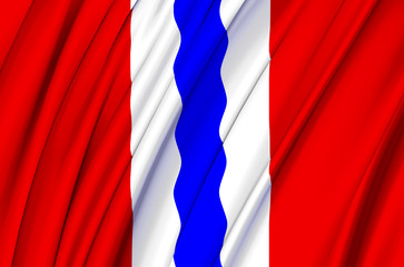 Omsk waving flag illustration.