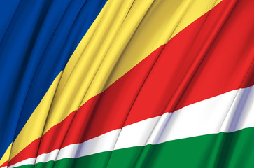 Seychelles waving flag illustration.