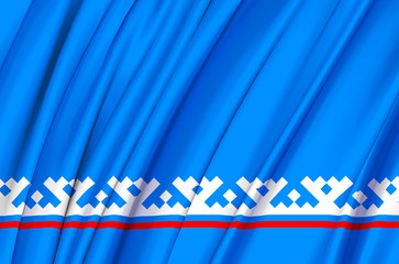 Yamal-Nenets Autonomous District waving flag illustration.