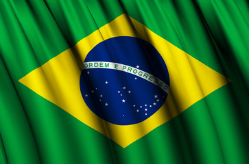 Brazil waving flag illustration.