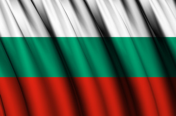 Bulgaria waving flag illustration.
