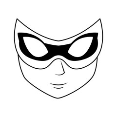 super hero comic retro cartoon in black and white