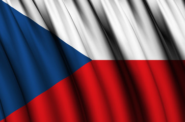 Czech Republic waving flag illustration.