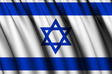 Israel waving flag illustration.